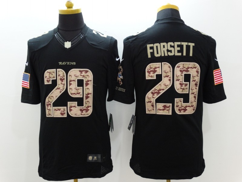 Men's Baltimore Ravens Justin Forsett #29 Black Jersey